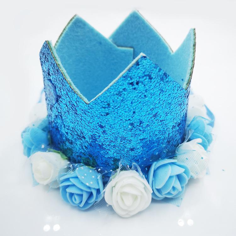 Pompom Flower Bronzing Party Hat Children'S Birthday Full Moon Party Decoration Birthday Hat