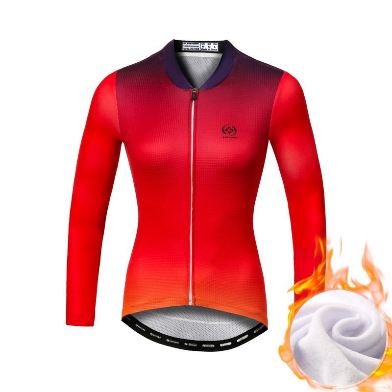 Winter Fleece Riding Bicycle Jerseys Cycling Clothing Set Keep Warm Women Long Sleeve Bicycle Clothes Suit