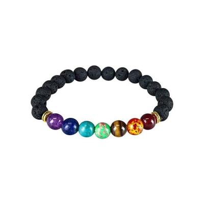 Chakra Bracelet - GENERIC - Multicolor - 17 Cm - Gold Details - Unisex