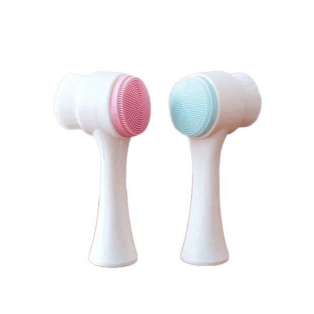**"Double-Sided Face Wash Brush: Soft Bristle & Silicone Cleanser for Blackheads and Pore Cleansing"**