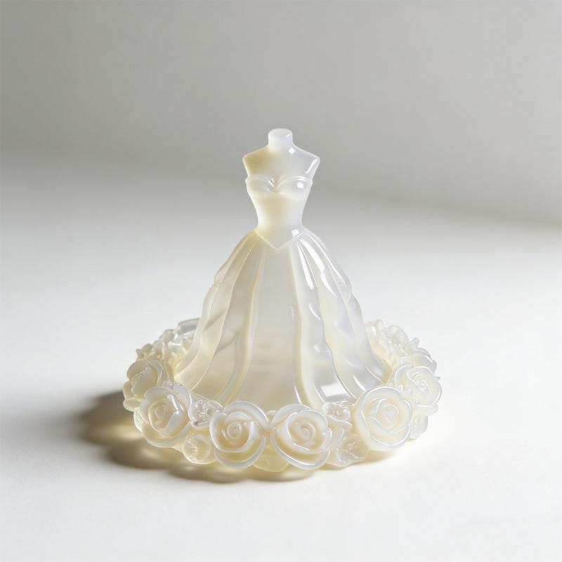 Flower Princess Dress Silicone Candle Molds Temperature Resistant for Making Candle Soap Chocolate Wedding Decoration