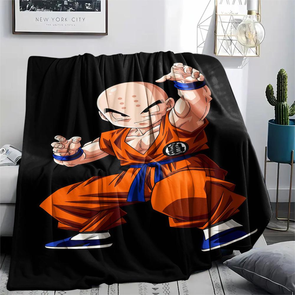 1PC Krillin Patterned Flannel Blanket Suitable For All Seasons For Home Decor Warmth And Comfort Gifts Holiday Present