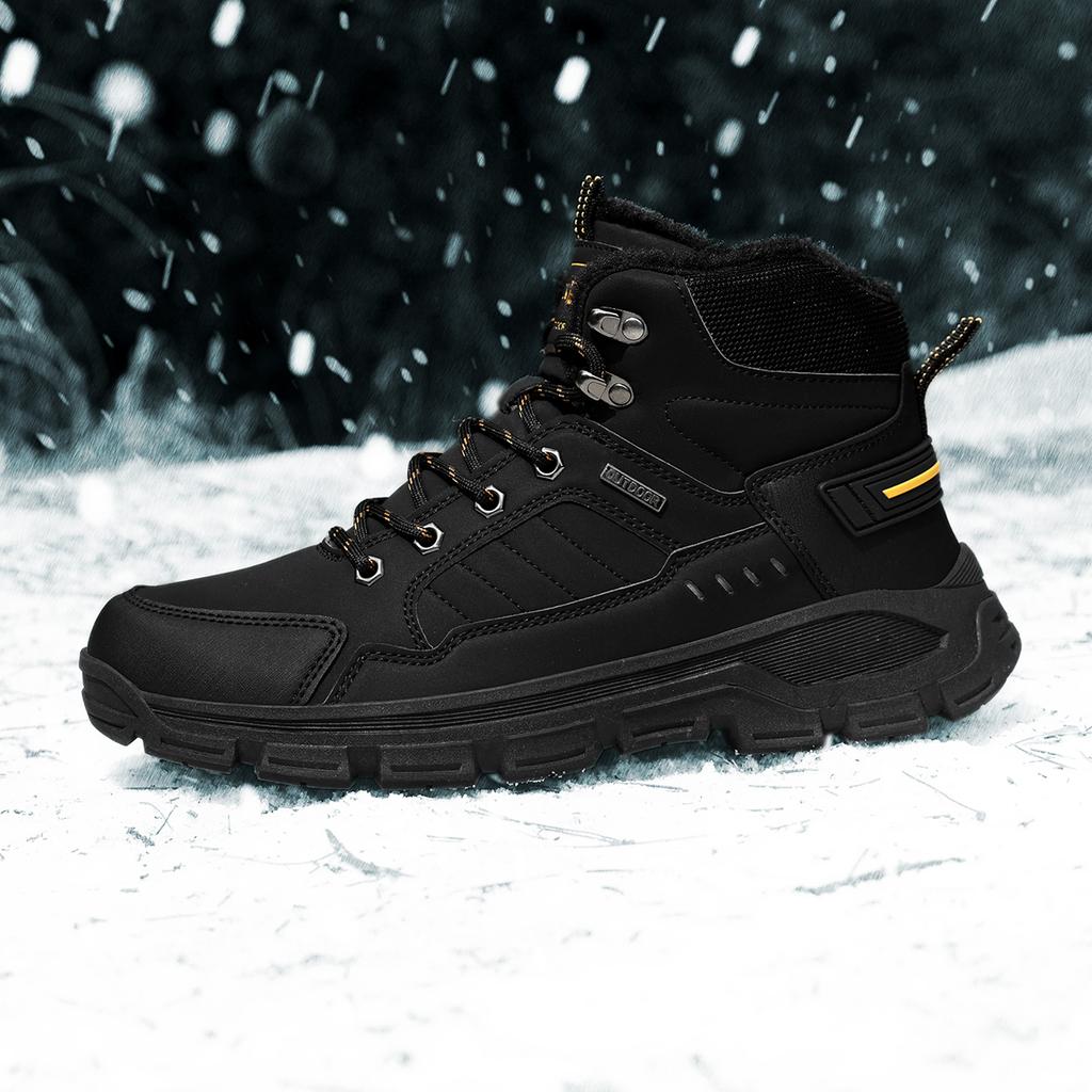 TUINANLE Winter Men Boots Fur Warm Snow Boots Men Hiking Shoes Work Ankle Booties Outdoor Men's Sneakers Footwear