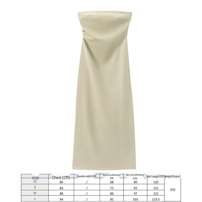 2024 European and American Fashion Black Silk Satin Midi Dress - Round Neck Sleeveless Design