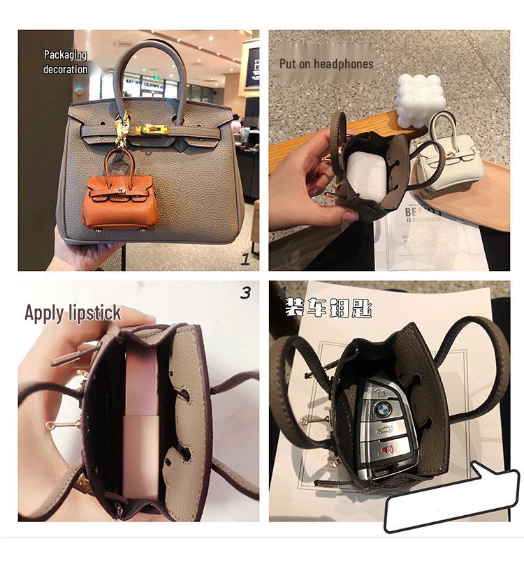 Modă H Mini Birkin Căști Bluetooth & Portofel Monede Breloc Charm