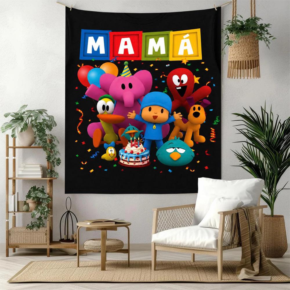 Pocoyo Retro Tapestry Rustic Farmhouse Ideal for Dorm Wall Balcony Living Room Year-Round Gallery Wall Gift for Friends Family