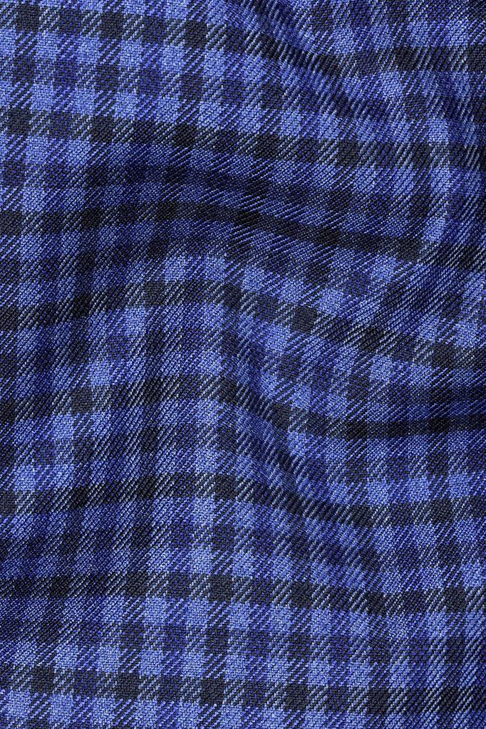 Victoria Blue Gingham Checkered Double Breasted Blazer