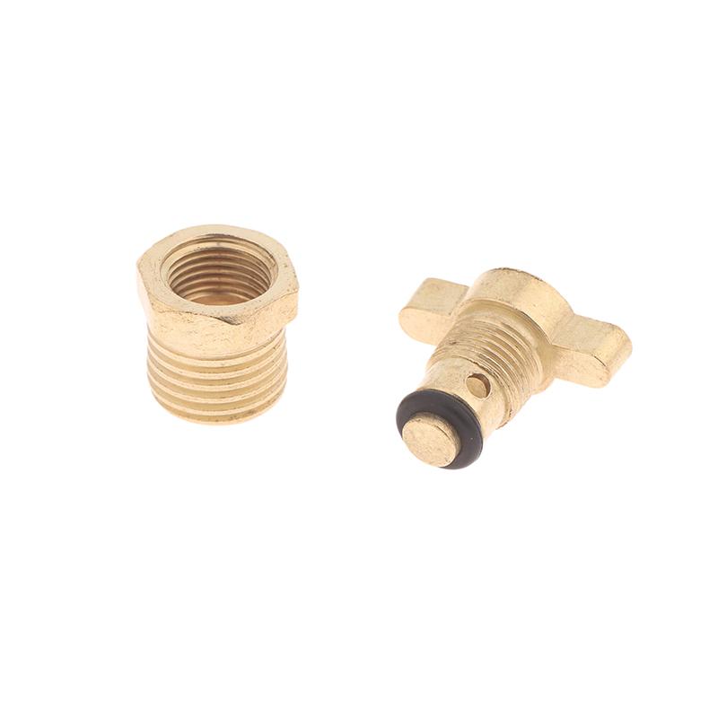 3Pcs 1/4 Brass Air Compressor Drain Screw Air Compressor Drain Valve Replacement Set Fits For Screw Compressors Tools
