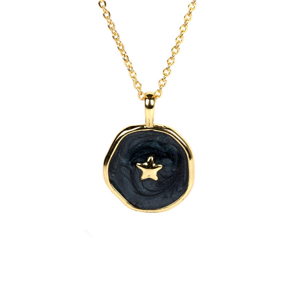European & American Style Gold-Plated Star, Moon & Heart Pendant Necklace for Women