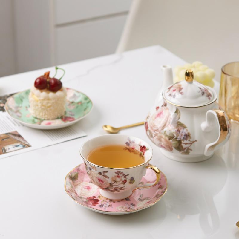 Englische Kamelie Blume Keramik Kaffeetasse Haushalt Nachmittagstee Tasse Platte