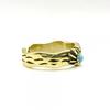 Adjustable Open Ring Men Women Copper Electroplated Antique Gold Geometric Design Lapis Lazuli Inspired Minimalist Fashion