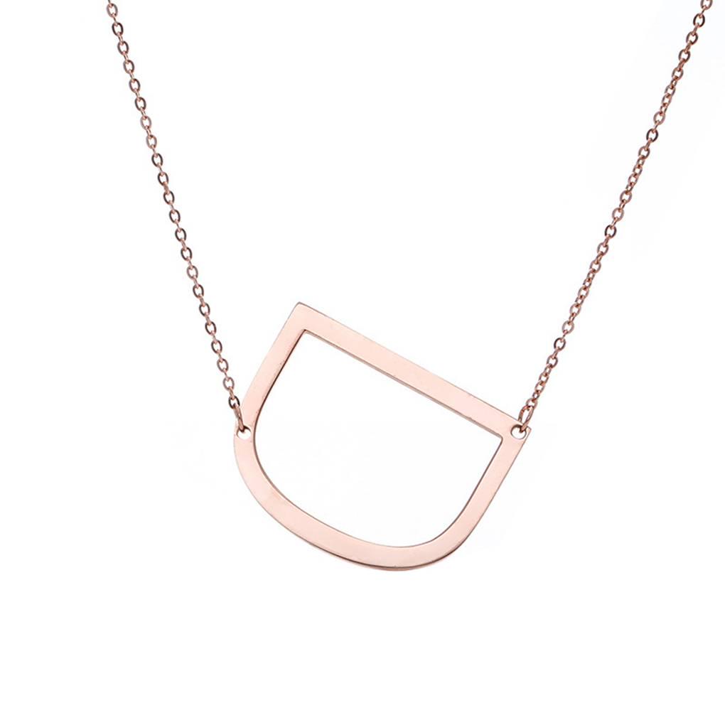 Alphabet Necklace Rose Plated Initial Letter Alphabet A - Z Choker Pendant