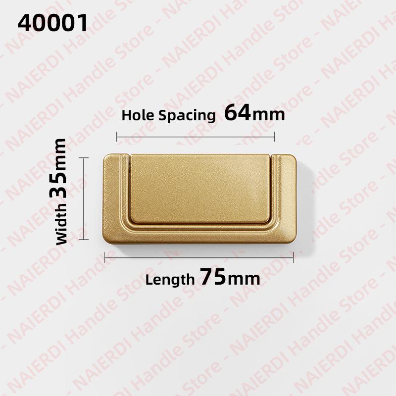 NAIERDI 5 Pieces Concealed Flat Furniture Handle Black Invisible Cabinet Pulls Aluminum Alloy Wardrobe Door Handles