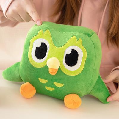 Peluche a forma di gufo verde Duolingo, kawaii, modello Duo, modello Duo, modello Gufo, cartone animato, bambola morbida, regalo per bambini e adulti.