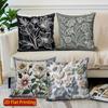 2D Floral Embroidered Pattern Decorative Pillow Covers Pattern Cushion Cover Suitable For Sofa Bedroom Car Pillow Cover