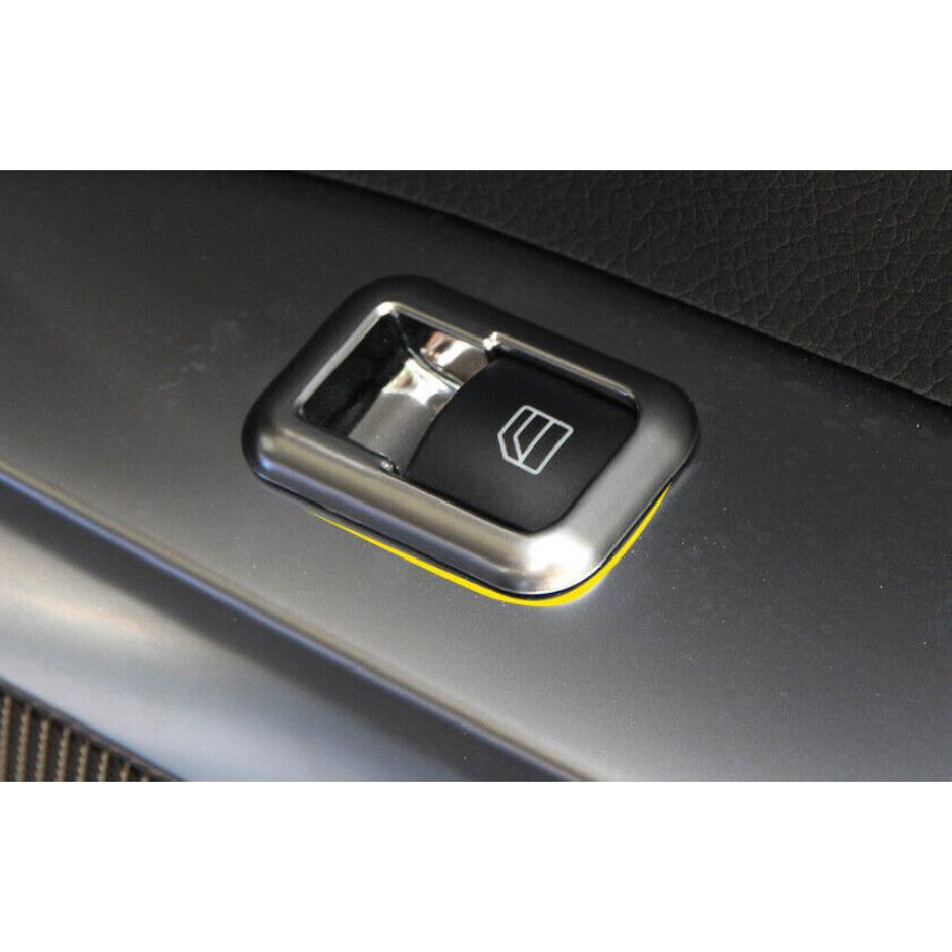 Window Switch Button Garnish Trim 5PCS Fit For Benz GLA CLA 2013- ABS Silver