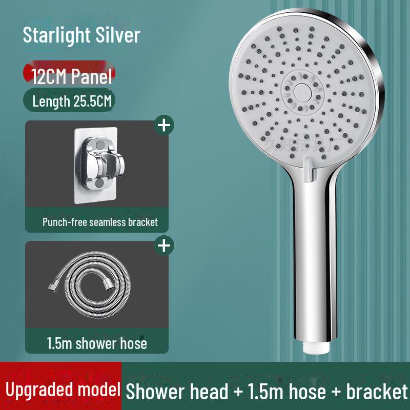Large Five-Speed Pressurized Shower Head with Handheld and Yuba Water Heater