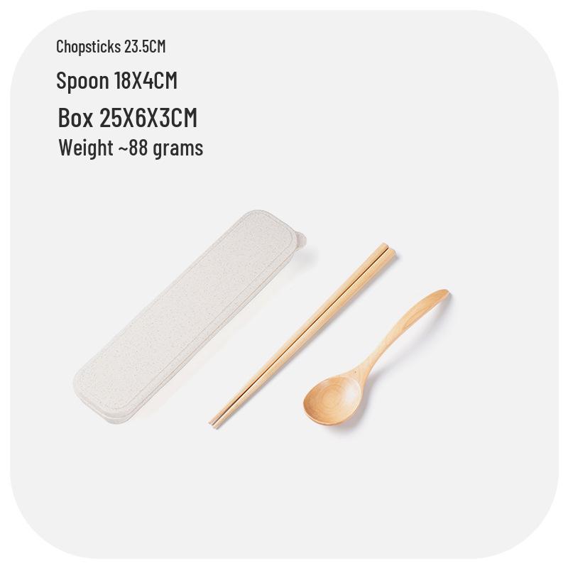 Korean Style Portable Cutlery: Wooden Chopsticks & Spoon Set for Students, Kids, Office Workers, and Travel