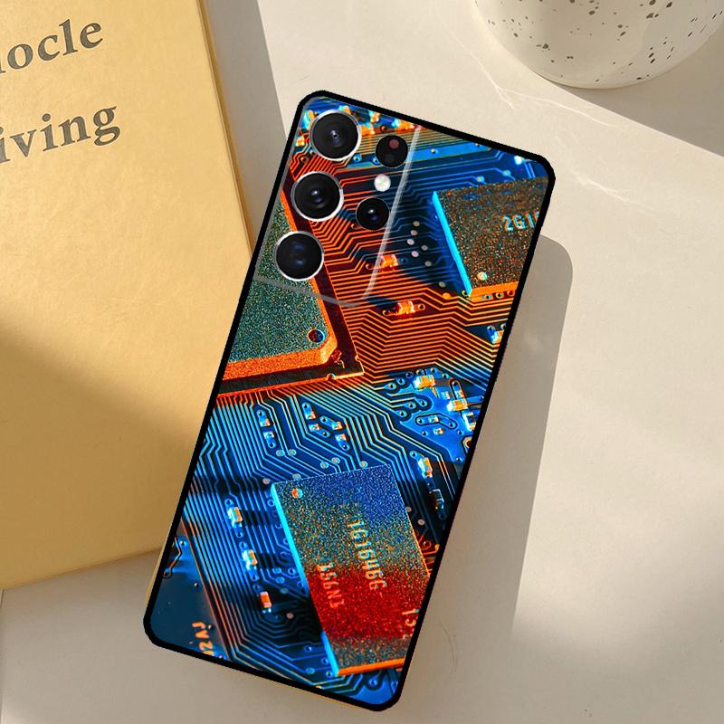 Technology Men's Luxury Phone Case For Samsung Galaxy S25 Ultra S20 S21 S22 S23 S24 Plus S9 S10 S25 FE Cover Shell
