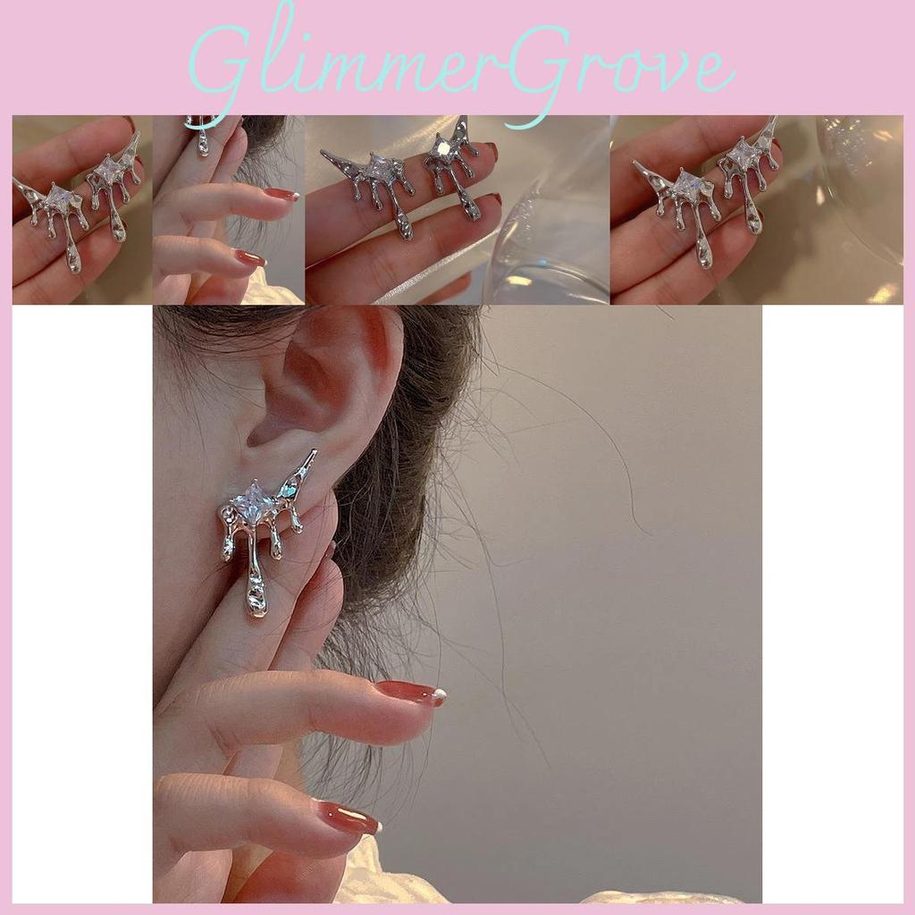 Earrings Elegant Teardrop Asymmetric Creative Geometric Design For Women