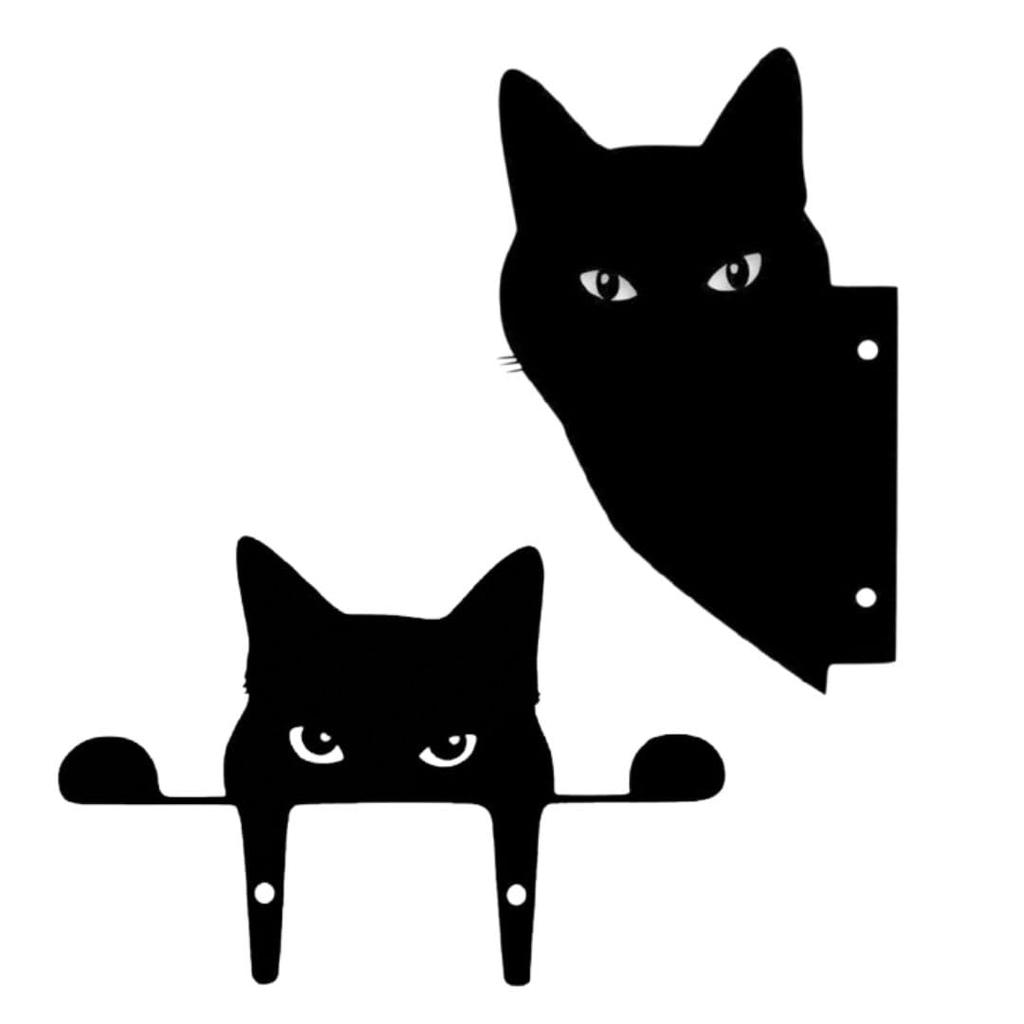 Set of 2 Garden Garden Gardening Decorative Accessories A and Cat Objects, Plates, Ornaments, (Cat B)