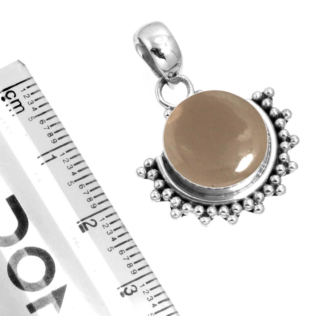 925 Sterling Silver Pendant Women Gemstone Handmade Jewelry Valentine's Day Gift Malachite Moonstone Rose Quartz Red Stone Smoky Topaz Tiger Eye