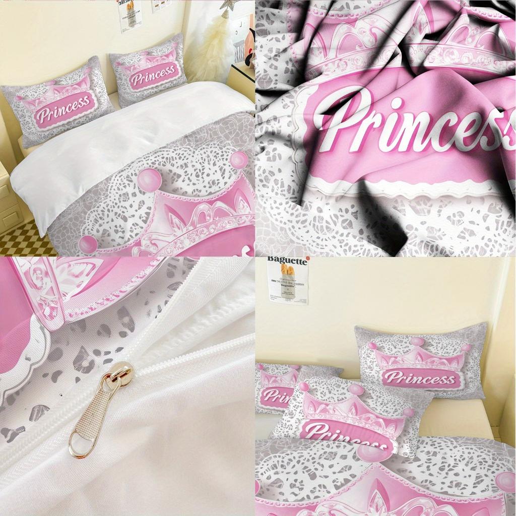 Princess Bedroom Bedding Set Duvet Cover Christmas Gifts Comforte Cartoon With Pillowcase Children's  Suitable and Adults