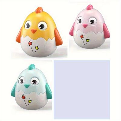 Brinquedo de Pintinho com Base Oscilante Decoração de Aprendizagem Interativa, Amarelo Pastel, Rosa, Verde, Cores Neutras Brincadeira Sensorial Segura para Decoração de Festa de Aniversário