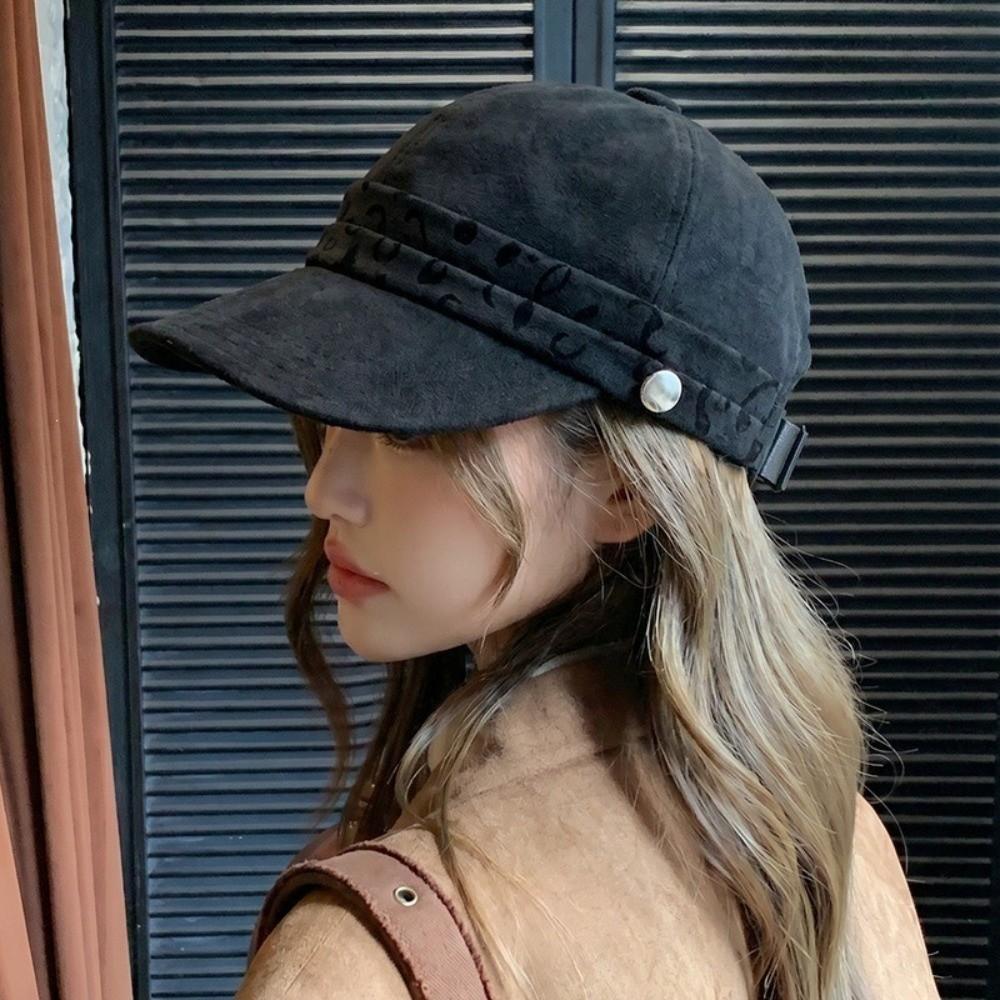 Vintage Sun Hat Suede Cap 56cm To 58cm Head Size Curved Brim Hat Leopard Baseball Cap  Daily Wear