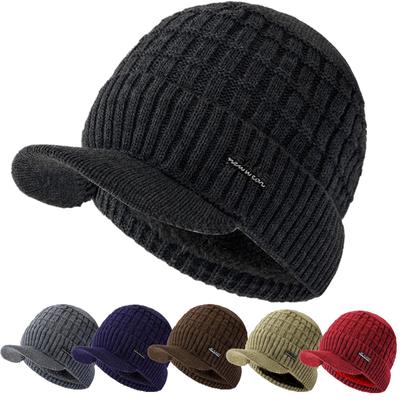 Unisex Wintermütze Plüschfleece gefüttert Warme Mütze Stilvolle weiche Beanie für Männer Frauen Outdoor Strickmütze