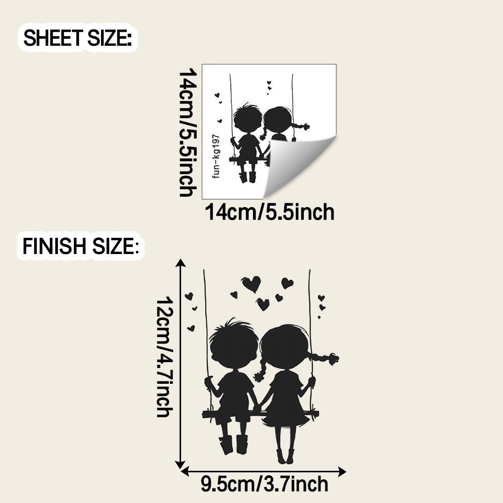 

День святого Валентина Качели Пара Дом Украшение с выключателем и Благоустройство Наклейки на стену