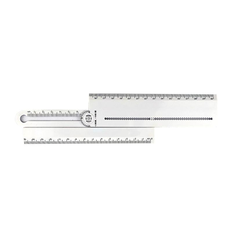 1pcs Simple Style 30cm Transparent Rectangle Ruler Protractor Student Stationery Drawing Tool