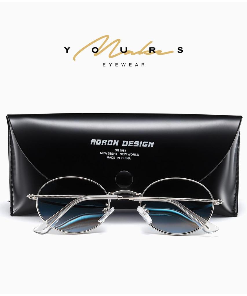AORON Polarized Round Metal Fashion Sunglasses A604 Mirror Edition