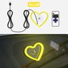 Car LED Glass Window Lights Interior Decoration Lights Glowing Heart Atmosphere Light USB Wiring Car Modification Neon Lamp