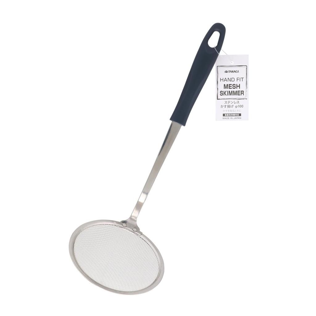 Takagi Stainless Steel Made in Dark 28cm Total Dishwasher Safe Skimmer, Japan, 100mm, Brown, Length, Hand-Fit Design,