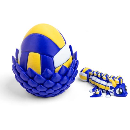 3D Printed Dragon Egg with Flexible Dragon Inside Sports Ball Surprise Dragon Egg Fidget Toy Twist Open Articulated Animal Stress Relief Gift for