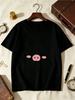 Cute Cartoon Pig Face Graphic Short Sleeve Tee For Kids Boys Girls Crew Neck Lightweight Summer Casual Animal Print Children Dai