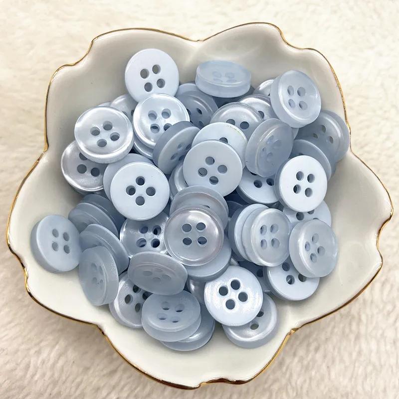 50Pcs 12Mm Color Resin Cat Eye Button Pearllight Bowl Shape Four Eye Button Wedding Decoration Sewing Accessories