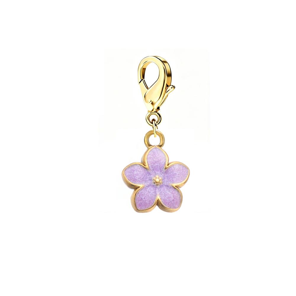 1pc Enamel Flower Charms for Jewelry Making Stainless Steel Gold Pendant for Earring Necklace Bracelet Accessories