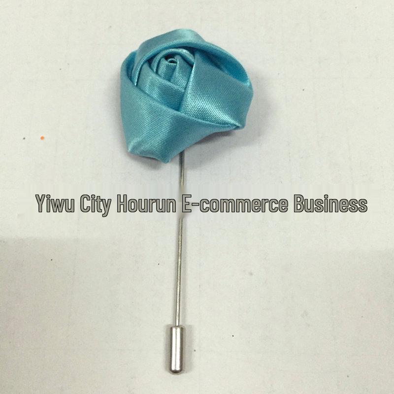 Handmade Rose Fabric Brooch: Men's Suit Accessory