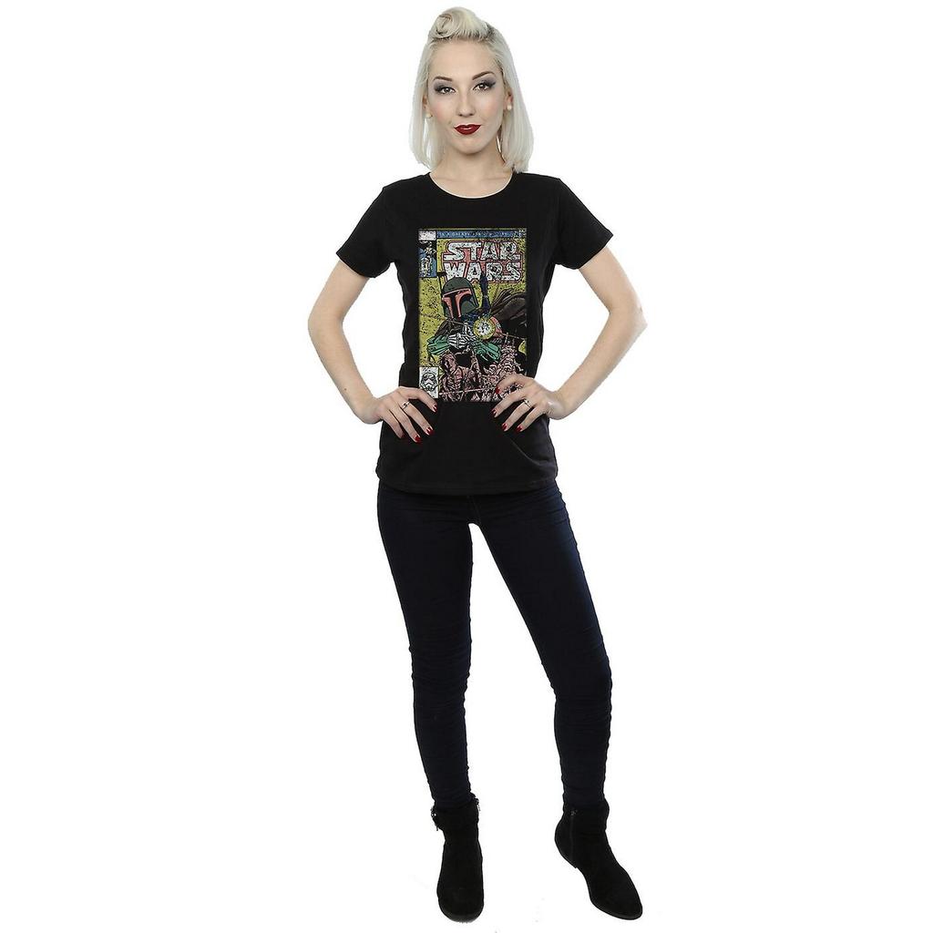 STAR WARS Womens/Ladies Boba Fett Comic Cotton T-Shirt