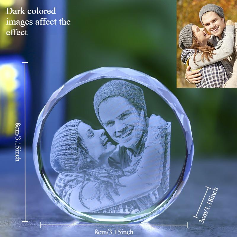 Custom Photo Candle Holder Glass Crystal Laser Engraving 3D Figure Photo Pet Photos Personalized Printing Eternity Souvenir Gift