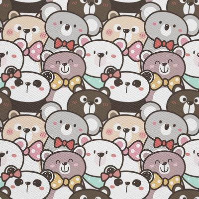 Outdoor Dekostoffe Oxford - Motiv Bär, Koala Und Panda - Kawaii I Dx561