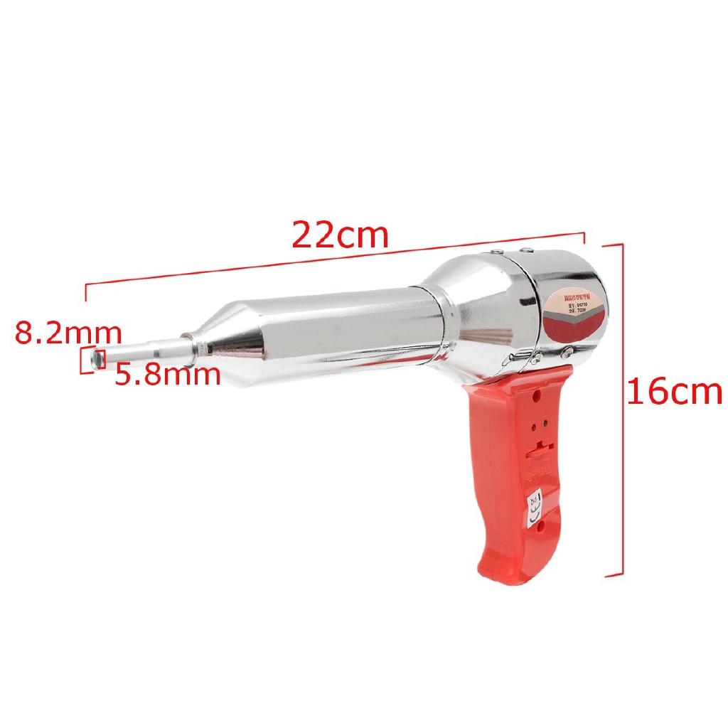 700W AC 220-240V Red Plastic Hot Air Welding Gun Temperature Heat 100-450 Degree with Ceramic Heater
