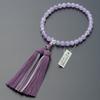 Buddhist Altar Shop Takita Shoten Kyoto Buddhist Prayer Beads for Women, Shiunseki Crystal, 8mm Beads, Silk Tassel with Head, Prayer Bead Bag,