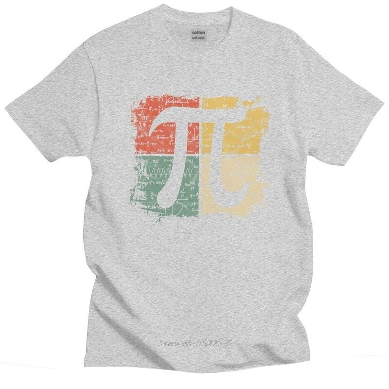 Retro Čtvercové Pí Symbol Dárkové Tričko Pánské Tričko Volnočasové Tričko Krátký Rukáv Matematické Rovnice Učitel Geek Trička Volný Střih