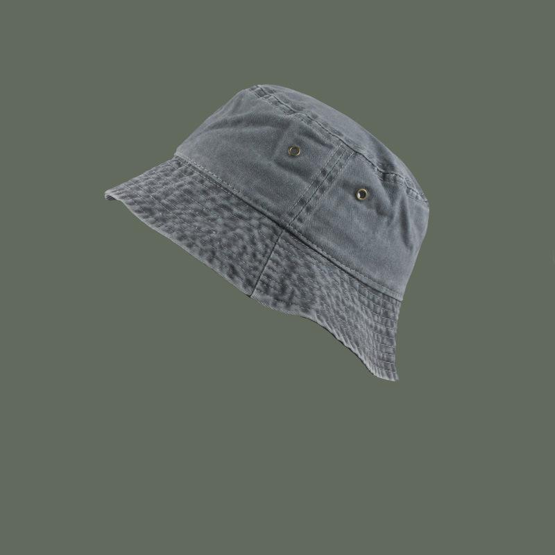 Retro washed denim bucket hat couple fashion old short edge basin hat breathable solid color thin spring and summer