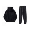 LiNing Plain Simple Loose Comfortable Versatile Hooded Pullover Sweatshirt Casual Sports Suit Unisex Sweatshirt Black YWDV383-1+YKLV227-1