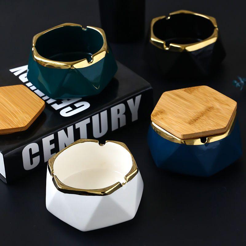 European Ceramic Ashtray Accessories Home Living Room Coffee Table Furnishing Ornaments Hotel Club KTV Desk Decoration Items