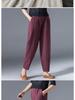 Damen Frühlings-Baumwoll-Leinen High Waist Schlankmachende Haremshose - Locker, Vielseitig, Große Größen Cropped Karottenstil